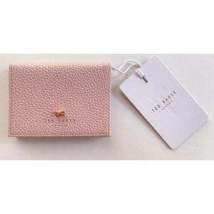 NWT Ted Baker Pink Leather Mirror With Card Holder